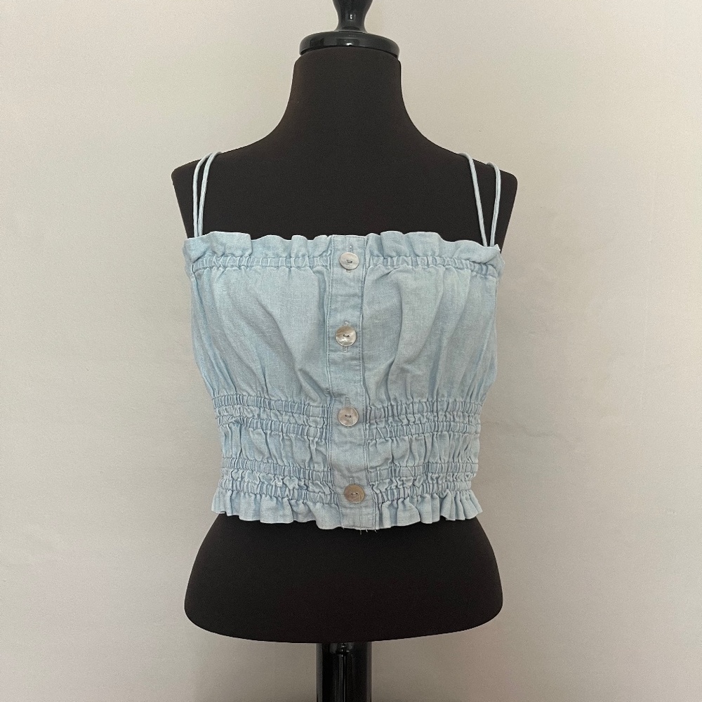 Zara Chambray Crop Top - NWT